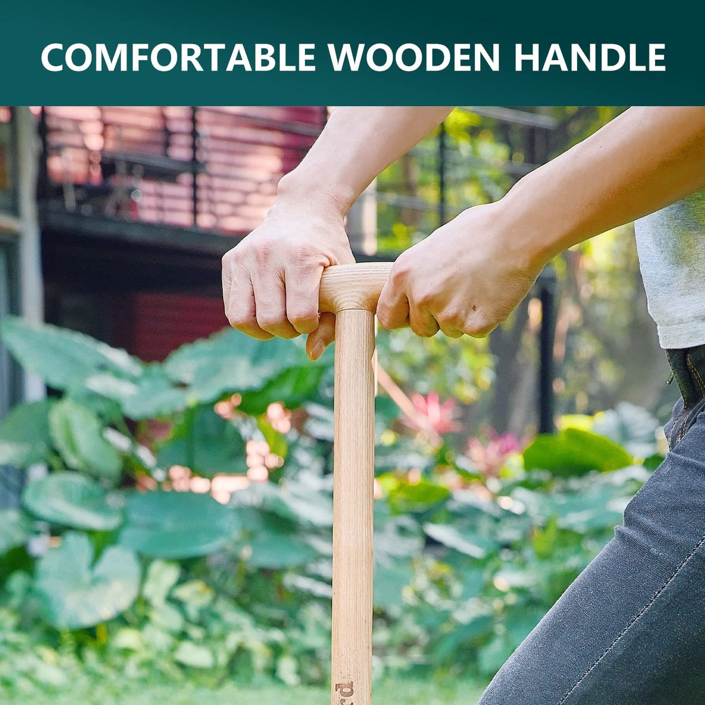 Garden Tools Lawn Coring Aerator Tool 40 inch 4 Core Plug with Wooden Handle
